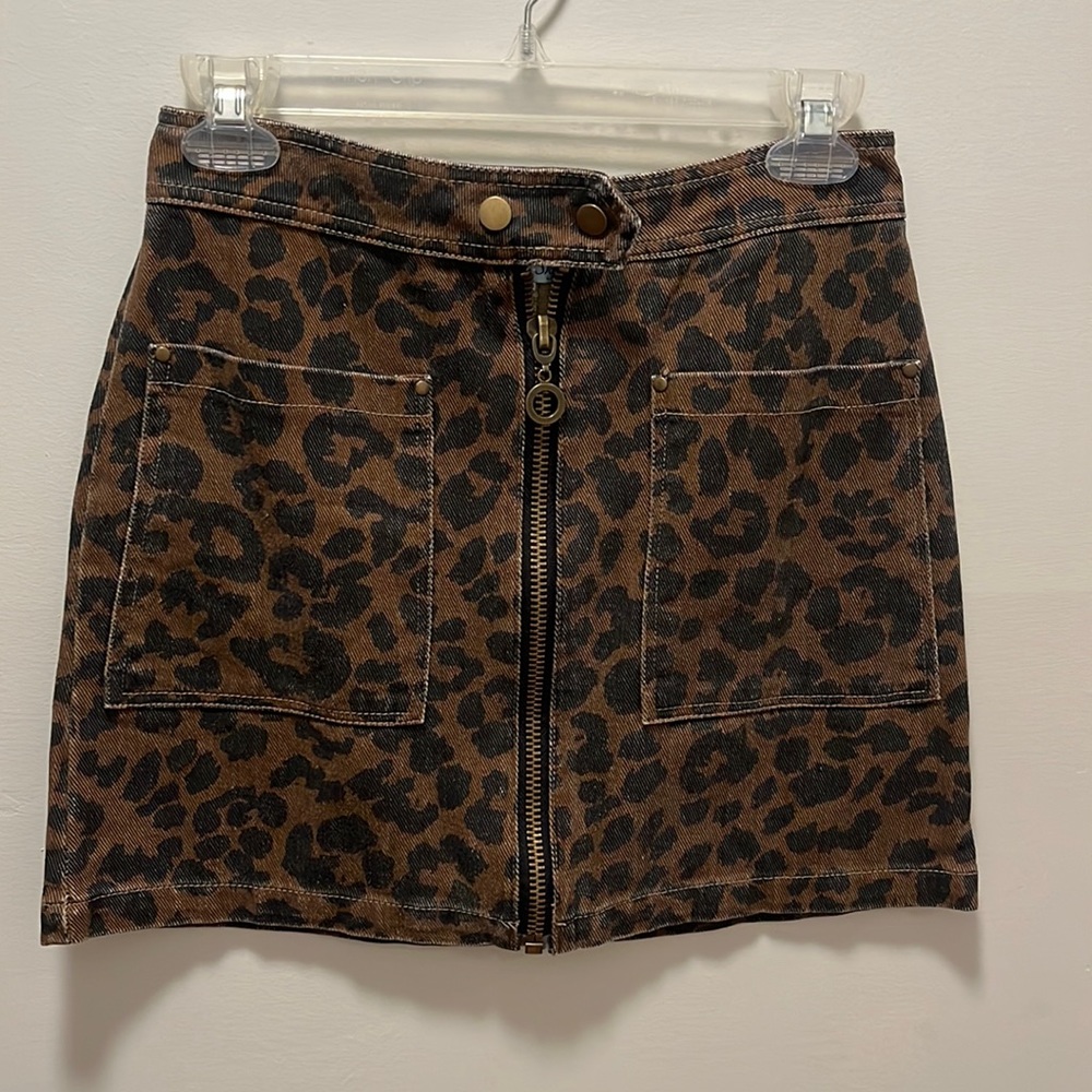She + Sky Cheetah Skirt. Brown and black. Size small. Worn once.